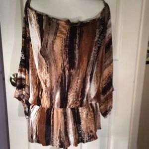 Knit Peplum Bat Sleeve Top